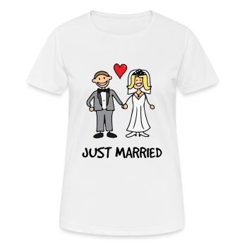 just married - Women's Breathable T-Shirt - white - Front - AI Model Female 172 dark (172cm)