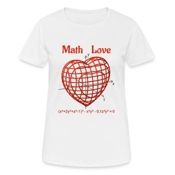 Heart Function 3D – Math Love - Women's Breathable T-Shirt - white - Front - AI Model Female 172 dark (172cm)
