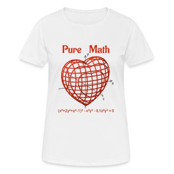 Herzfunktion 3D - Pure Math - Frauen T-Shirt atmungsaktiv - Weiß - Vorne - AI Model Female 172 dark (172cm)
