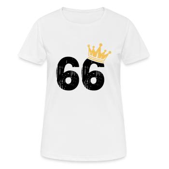 66 Krone 66. Geburtstag 66 Jahre - Frauen T-Shirt atmungsaktiv - Weiß - Vorne - AI Model Female 172 dark (172cm)