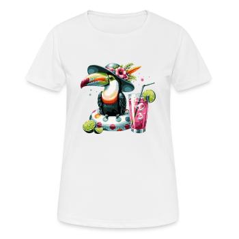TOUCAN CARAÏBES ÉTÉ - T-shirt respirant Femme - blanc - Devant - AI Model Female 172 dark (172cm)