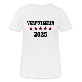 2025 Verputzerin Abschluß Lehre Bestanden Azubi - Frauen T-Shirt atmungsaktiv - Weiß - Vorne - AI Model Female 172 dark (172cm)