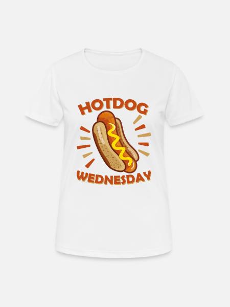 Fastfood - Hotdog WEDNESDAY - Frauen T-Shirt atmungsaktiv - Weiß
