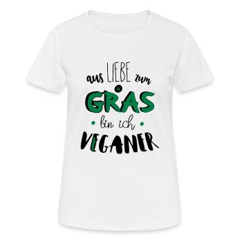 Végétalien drôle en forme d'herbe paniquée disant cadeau - T-shirt respirant Femme - blanc - Devant - AI Model Female 172 dark (172cm)