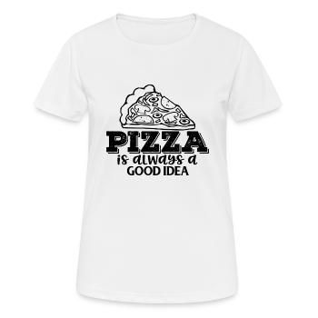 Pizza est toujours une bonne idée - T-shirt respirant Femme - blanc - Devant - AI Model Female 172 dark (172cm)