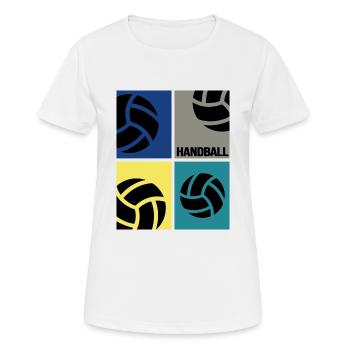 handballer handball retro design handballspieler - Frauen T-Shirt atmungsaktiv - Weiß - Vorne - AI Model Female 172 dark (172cm)