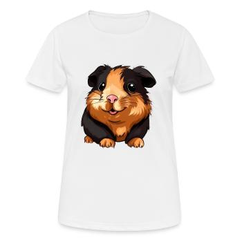 Meerschweinchen für eine Meerschweinchen - Frauen T-Shirt atmungsaktiv - Weiß - Vorne - AI Model Female 172 dark (172cm)
