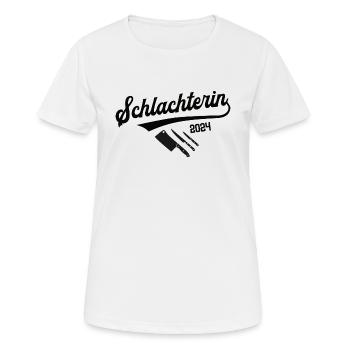 Schlachterin 2024 Beruf Schlachterei Schlachter - Frauen T-Shirt atmungsaktiv - Weiß - Vorne - AI Model Female 172 dark (172cm)