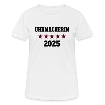 2025 Uhrmacherin Beruf Abschluß Lehre Bestanden - Frauen T-Shirt atmungsaktiv - Weiß - Vorne - AI Model Female 172 dark (172cm)