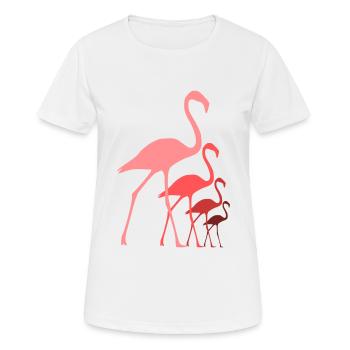 Flamingos - Frauen T-Shirt atmungsaktiv - Weiß - Vorne - AI Model Female 172 dark (172cm)