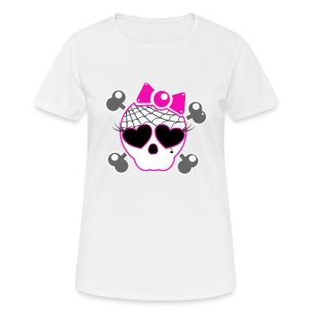 Skull Sweet Rockabilly - T-shirt respirant Femme - blanc - Devant - AI Model Female 172 dark (172cm)