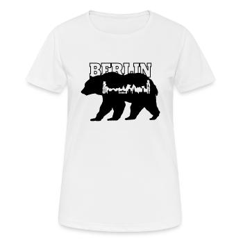 Ours de Berlin avec la silhouette de Berlin - T-shirt respirant Femme - blanc - Devant - AI Model Female 172 dark (172cm)