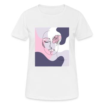 Sérénité du visage rose de type pastel - T-shirt respirant Femme - blanc - Devant - AI Model Female 172 dark (172cm)