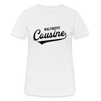 Weltbeste Cousine Beste Kusine der Welt Cousinen - Frauen T-Shirt atmungsaktiv - Weiß - Vorne - AI Model Female 172 dark (172cm)