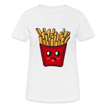Frites frites - frites douces - T-shirt respirant Femme - blanc - Devant - AI Model Female 172 dark (172cm)