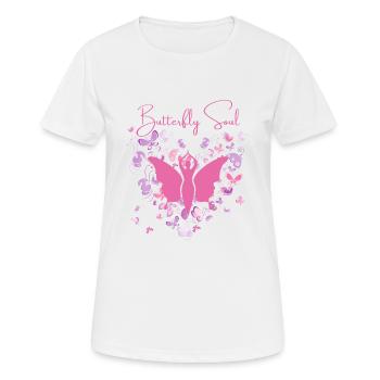 Une nouvelle âme de papillon - T-shirt respirant Femme - blanc - Devant - AI Model Female 172 dark (172cm)