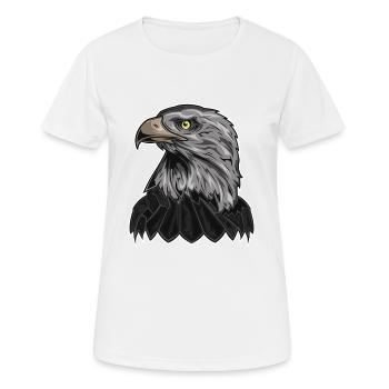 Bald eagle on fishing hat, cap & sticker - Women's Breathable T-Shirt - white - Front - AI Model Female 172 dark (172cm)