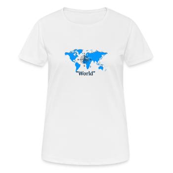 Weltkarte - Frauen T-Shirt atmungsaktiv - Weiß - Vorne - AI Model Female 172 dark (172cm)