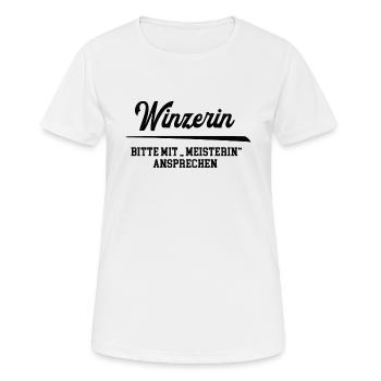 Winzerin Meisterin Winzermeisterin Weinmeisterin - Frauen T-Shirt atmungsaktiv - Weiß - Vorne - AI Model Female 172 dark (172cm)