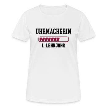 Ausbildung Uhrmacherin 1. Lehrjahr Uhrmacher Lehre - Frauen T-Shirt atmungsaktiv - Weiß - Vorne - AI Model Female 172 dark (172cm)