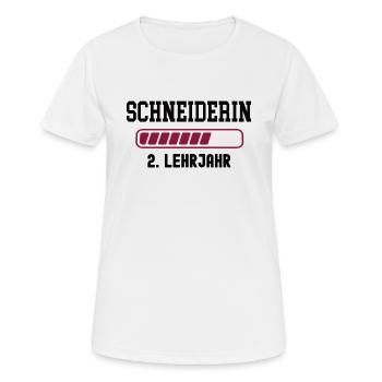 Ausbildung Schneiderin 2. Lehrjahr Schneiderlehre - Frauen T-Shirt atmungsaktiv - Weiß - Vorne - AI Model Female 172 dark (172cm)