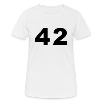 Nombre - 42 - quarante deux - T-shirt respirant Femme - blanc - Devant - AI Model Female 172 dark (172cm)