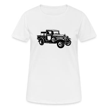 Pick-up Classic Car 01_schwarz - T-shirt respirant Femme - blanc - Devant - AI Model Female 172 dark (172cm)