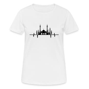 Heartbeat Moschee - Frauen T-Shirt atmungsaktiv - Weiß - Vorne - AI Model Female 172 dark (172cm)