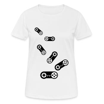 Gamepad Symbol Gamer - Frauen T-Shirt atmungsaktiv - Weiß - Vorne - AI Model Female 172 dark (172cm)