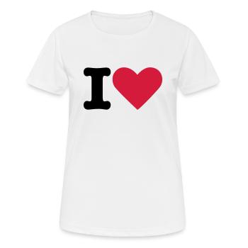 I Love - T-shirt respirant Femme - blanc - Devant - AI Model Female 172 dark (172cm)
