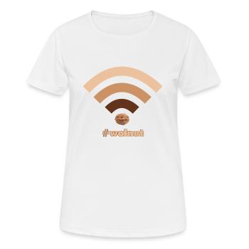 hashtag walnut wifi - Women's Breathable T-Shirt - white - Front - AI Model Female 172 dark (172cm)