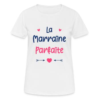 Parfaite Marraine - T-shirt respirant Femme - blanc - Devant - AI Model Female 172 dark (172cm)