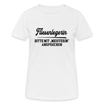 Fliesenlegerin Meister Prüfung Bestanden Abschluss - Frauen T-Shirt atmungsaktiv - Weiß - Vorne - AI Model Female 172 dark (172cm)