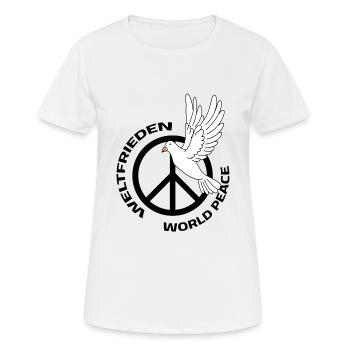 Weltfrieden - World Peace - Frauen T-Shirt atmungsaktiv - Weiß - Vorne - AI Model Female 172 dark (172cm)