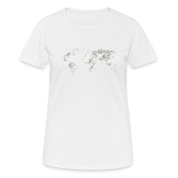 Weltkarte - Frauen T-Shirt atmungsaktiv - Weiß - Vorne - AI Model Female 172 dark (172cm)
