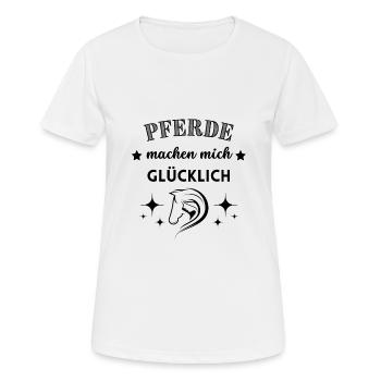 Pferde machen mich glücklich - Frauen T-Shirt atmungsaktiv - Weiß - Vorne - AI Model Female 172 dark (172cm)