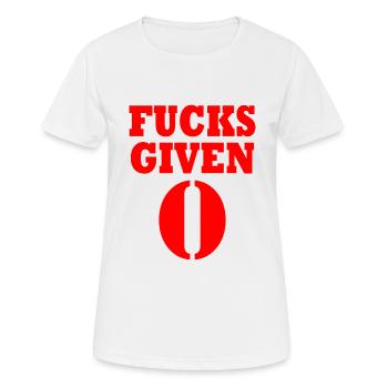 Zero fucks given - T-shirt respirant Femme - blanc - Devant - AI Model Female 172 dark (172cm)