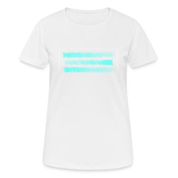 Streifen - Frauen T-Shirt atmungsaktiv - Weiß - Vorne - AI Model Female 172 dark (172cm)