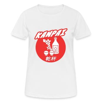 kanpai saké tchin japon - T-shirt respirant Femme - blanc - Devant - AI Model Female 172 dark (172cm)