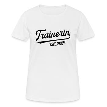 Trainerin in 2024 Trainerlizenz Personaltrainerin - Frauen T-Shirt atmungsaktiv - Weiß - Vorne - AI Model Female 172 dark (172cm)