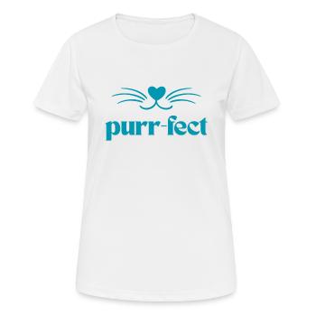 Purr-Fect / Cats T Shirt with Cute Purrs - Women's Breathable T-Shirt - white - Front - AI Model Female 172 dark (172cm)