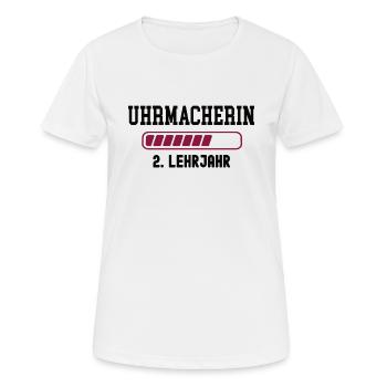 Ausbildung Uhrmacherin 2. Lehrjahr Uhrmacherlehre - Frauen T-Shirt atmungsaktiv - Weiß - Vorne - AI Model Female 172 dark (172cm)