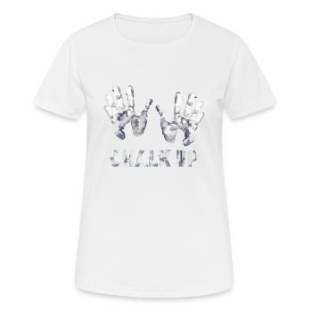 Bouldering climbing climbing - Women's Breathable T-Shirt - white - Front - AI Model Female 172 dark (172cm)