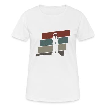 vintage retro lighthouse Northern Germany - Women's Breathable T-Shirt - white - Front - AI Model Female 172 dark (172cm)