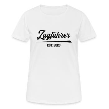 Zugführer 2023 Feuerwehrmann Zug Feuerwehr FFW - Frauen T-Shirt atmungsaktiv - Weiß - Vorne - AI Model Female 172 dark (172cm)