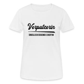 Verputzerin Chefin Unternehmerin Selbstständig - Frauen T-Shirt atmungsaktiv - Weiß - Vorne - AI Model Female 172 dark (172cm)