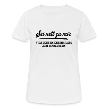 Teamleiterin Kollegin Beförderung Karriere Arbeit - Frauen T-Shirt atmungsaktiv - Weiß - Vorne - AI Model Female 172 dark (172cm)