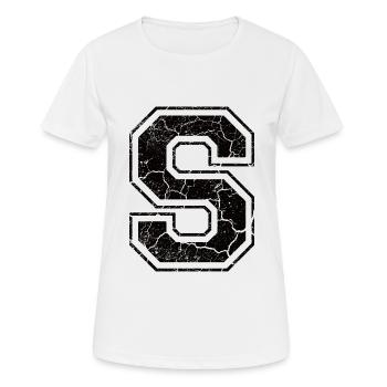 Un caractère U in Grunge-Look - T-shirt respirant Femme - blanc - Devant - AI Model Female 172 dark (172cm)