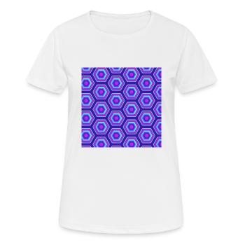 Motif à carreaux rose rose bleu néon à carreaux - T-shirt respirant Femme - blanc - Devant - AI Model Female 172 dark (172cm)
