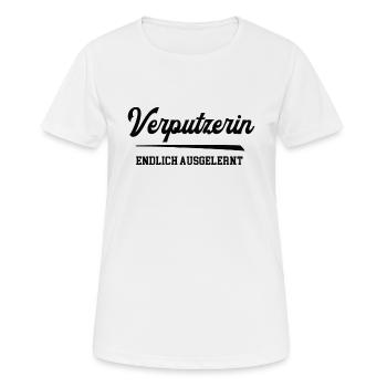Verputzerin Ausbildung Lehre Abschluss Stuckateur - Frauen T-Shirt atmungsaktiv - Weiß - Vorne - AI Model Female 172 dark (172cm)